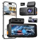 Dash Cam VIRROW 4K+2K frontal e traseira, WiFi, 64 GB incluídos Dash Cam VIRROW 4K+2K frontal e traseira, WiFi, 64 GB incluídos