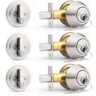 Deadbolts Probrico Keyed Alike Brushed Nickel, pacote com 3 chaves Deadbolts Probrico Keyed Alike Brushed Nickel, pacote com 3 chaves