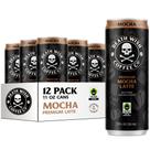 Death Wish Coffee, Café Gelado Cold Brew, 8g de Proteína, Comércio Justo (Mocha Latte)