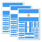 Decalque autocolante QQSD Argentina Flag, pacote com 3, 29,7 x 21 cm Decalque autocolante QQSD Argentina Flag, pacote com 3, 29,7 x 21 cm