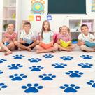 Decalque de chão ReliThick Paw Print, 30 peças, 19 x 19 cm, PVC azul