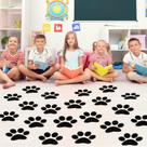 Decalque de chão ReliThick Paw Print 30 peças de 19 cm em PVC preto