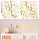 Decalque de parede Boao Personalized Name 13,39 x 10,43 polegadas em vinil dourado