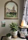 Decalque de parede Create-A-Mural Princess Castle Window 14x22cm