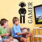 Decalque de parede Gamer With Controller, adesivo de parede Decalque de parede Gamer With Controller, adesivo de parede