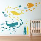Decalque de parede GULIGULI Ocean Under The Sea Fish para quarto de crianças