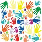 Decalque de parede Maydahui Handprint Paint Splash 50 unidades