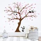 Decalque de parede Runtoo Panda Cherry Blossom para quarto de criança