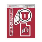 Decalque FANMATS NCAA Utah Utes Team, pacote com 3, 5 x 7,5 cm, vermelho