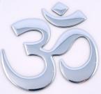 Decalques cromados para carros Aum Om Yoga 3D Chrome Emblem 6,5 cm