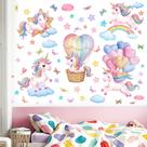 Decalques de parede Amimagen Unicorn Rainbow Hot Air Balloon Girls Decalques de parede Amimagen Unicorn Rainbow Hot Air Balloon Girls