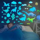 Decalques de parede de dinossauros Liderstar Glow in The Dark Kids Decor
