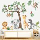 Decalques de parede decalmile Jungle Animals Tree 30x90cm 2 folhas