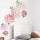 Decalques de parede Dosminer em aquarela e flores de peônia para quarto de meninas