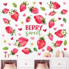 Decalques de parede Mfault Strawberry Heart Bedroom Decor 89x30 cm