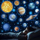 Decalques de parede Robmoda Solar System Glow in The Dark 780 Stars