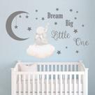 Decalques de parede Runtoo Dream Big Little One Elephant Quotes
