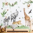Decalques de parede Supzone Jungle Safari Animals Kids Room Decor