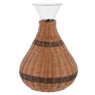Decanter em vidro e ratan transparente e marrom Decanter em vidro e ratan transparente e marrom