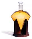 Decanter Whisky Diamante Cachaça Com Suporte Madeira Luxo