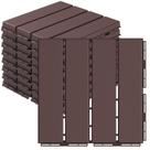 Deck Tiles Goovilla Plastic Interlocking, pacote com 9, marrom escuro