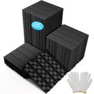 Deck Tiles laapee, pacote com 36 unidades de plástico, 3,34 m², carvão vegetal impermeável