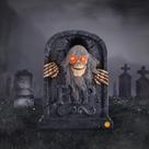 Decoração animatrônica de esqueleto de lápide de zumbi de Halloween