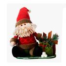 Decoração Boneco Natal Papai Noel Tecido Natalino 25cm Decoração Boneco Natal Papai Noel Tecido Natalino 25cm