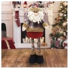 Decoração Boneco Natal Papai Noel Xadrez Perna Ajustável 43cm