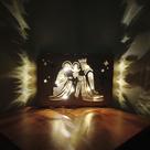 Decoração Caixa Luminária Presente Criativo Mdf Led Sagrada Família Jesus Maria José Nossa Senhora