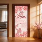 Decoração Capa Painel de Porta Dia das Mães Tecido Veste Fácil com Elástico