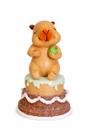 Decoração Capivara Bolo Marrom - 17cm - 1 UN - Tokdacasa