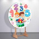 Decoração com capa painel redondo Abc Numeros e Letras festa infantil tamanhos grande e mini