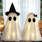 Decoração Conjunto de 2 decorações Light Up Halloween Ghost com temporizador