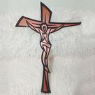 Decoração Cruz Crucifixo De Madeira MDF Parede Jesus Fé Católico Religioso Prata Dourado Rose Gold