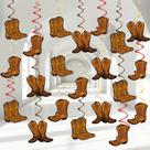 Decoração de 60 peças para festa temática Hanging Swirls West Cowboy