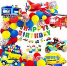 Decoração de aniversário MOVINPE Transportation Boys 2º aniversário