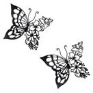 Decoração de arte de parede EZ4ENCE Butterfly Metal Flower Black Decoração de arte de parede EZ4ENCE Butterfly Metal Flower Black