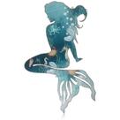 Decoração de arte de parede Metal Mermaid Demissle Blue 38x24,5 cm Decoração de arte de parede Metal Mermaid Demissle Blue 38x24,5 cm