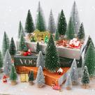 Decoração de árvore de Natal Ayieyill Mini 30 unidades com base de madeira Decoração de árvore de Natal Ayieyill Mini 30 unidades com base de madeira