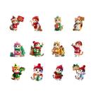 Decoração De Árvore De Natal Em Forma De Gato, 12 Peças De Pendentes Planos De Madeira 2D,