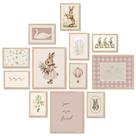 Decoração de berçário TwoDays Vintage para meninas com 12 pôsteres