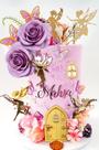 Decoração de bolo Jevenis Purple Fairy Mushroom Flower Garden