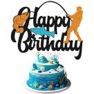Decoração de Bolo STATWTHMA Pesca Feliz Aniversário 10x15cm