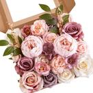 Decoração de buquês de bolo de casamento rosa Serwalin com flores artificiais