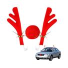 Decoração De Carro Com Chifres De Rena Rudolph E Sino Para O Espírito Natalino