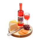 Decoração de casa de bonecas em miniatura Odoria Wine and Cheese 1/12 Decoração de casa de bonecas em miniatura Odoria Wine and Cheese 1/12