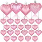 Decoração de Dia dos Namorados - 36 Peças de Enfeites em Formato de Coração Rosa