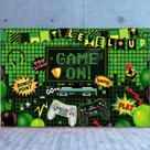 Decoração de festa Backdrop Blulu, videogame 185x110cm