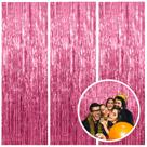 Decoração de Festa com 3 Cortinas de Papel Ouro Rosa